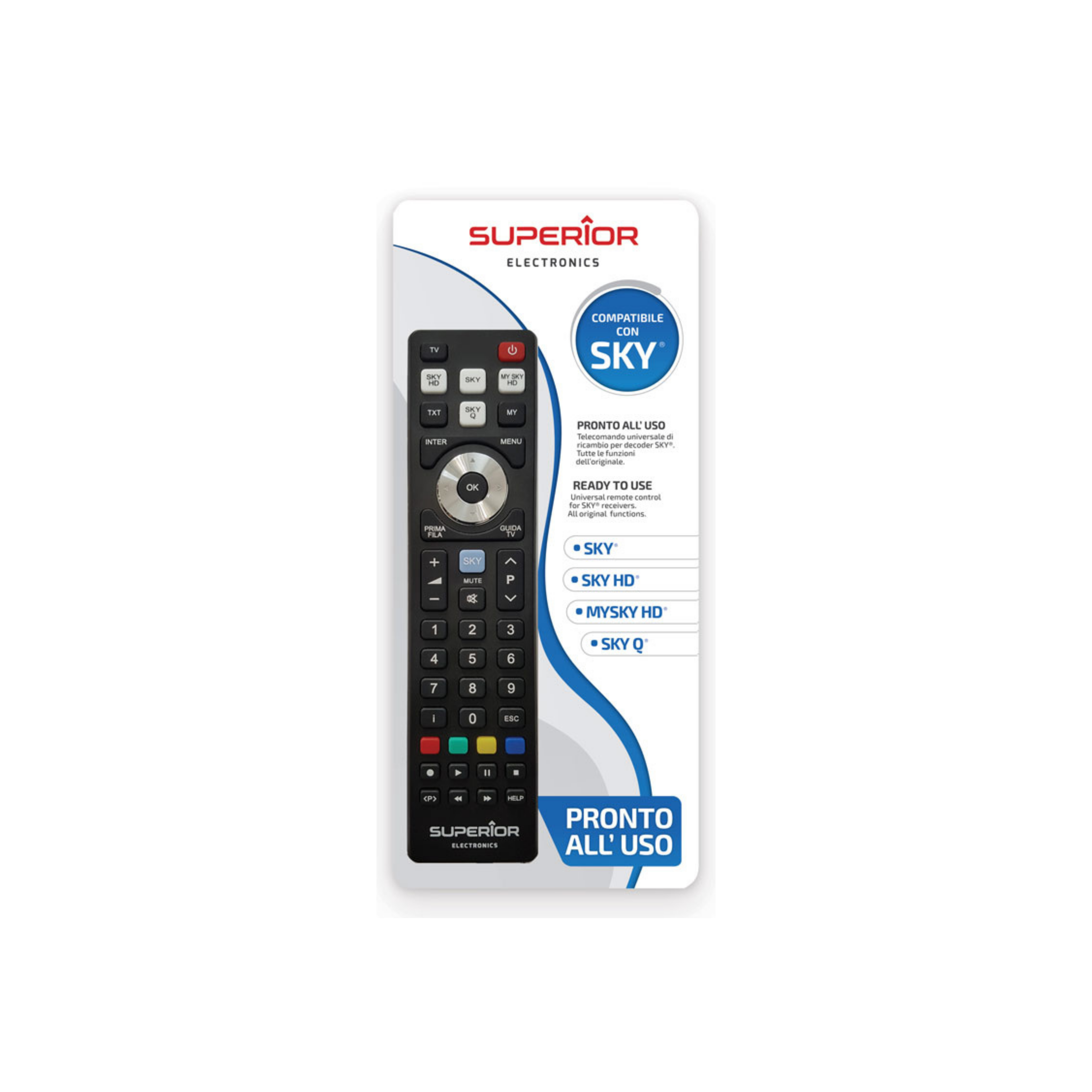 Superior Electronics SUPTRB027 SKY Replacement, Universal Replacement Remote Control Compatible with All SKY TV and Smart TVs, Ready to Use No Programming Required